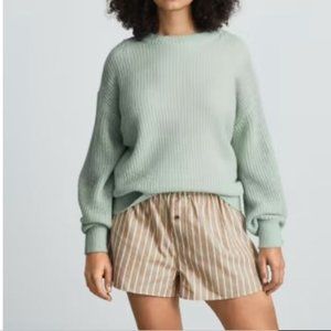 NWT Everlane  The Oversized Alpaca Crew M / Lily Green